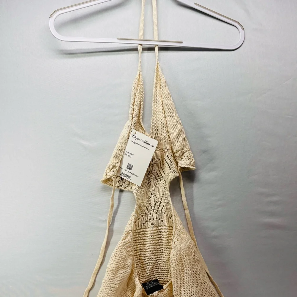 Elegant‎ Moments CROCHET MINI DRESS WITH CUT-OUT SIDES - Picture 4 of 7